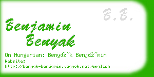 benjamin benyak business card